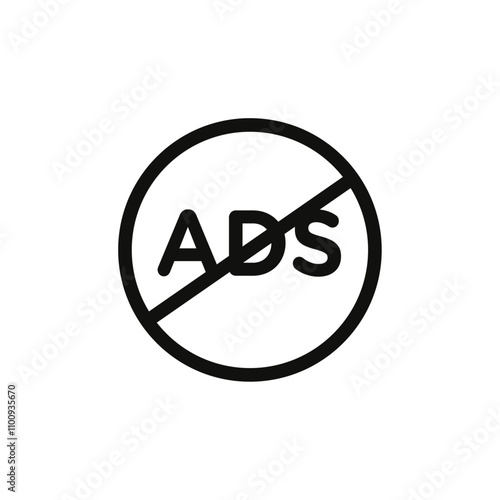 Ad blocker icon Symbol mark in Outline style