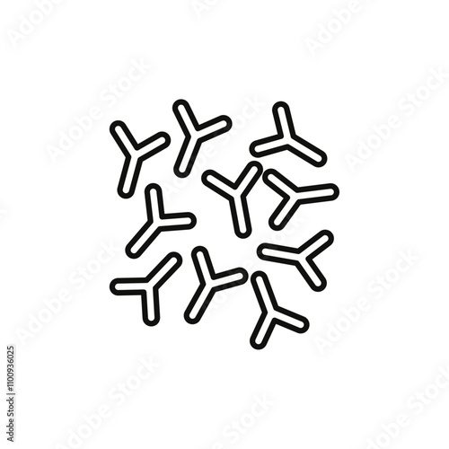 Bifidobacterium probiotics icon Symbol mark in Outline style