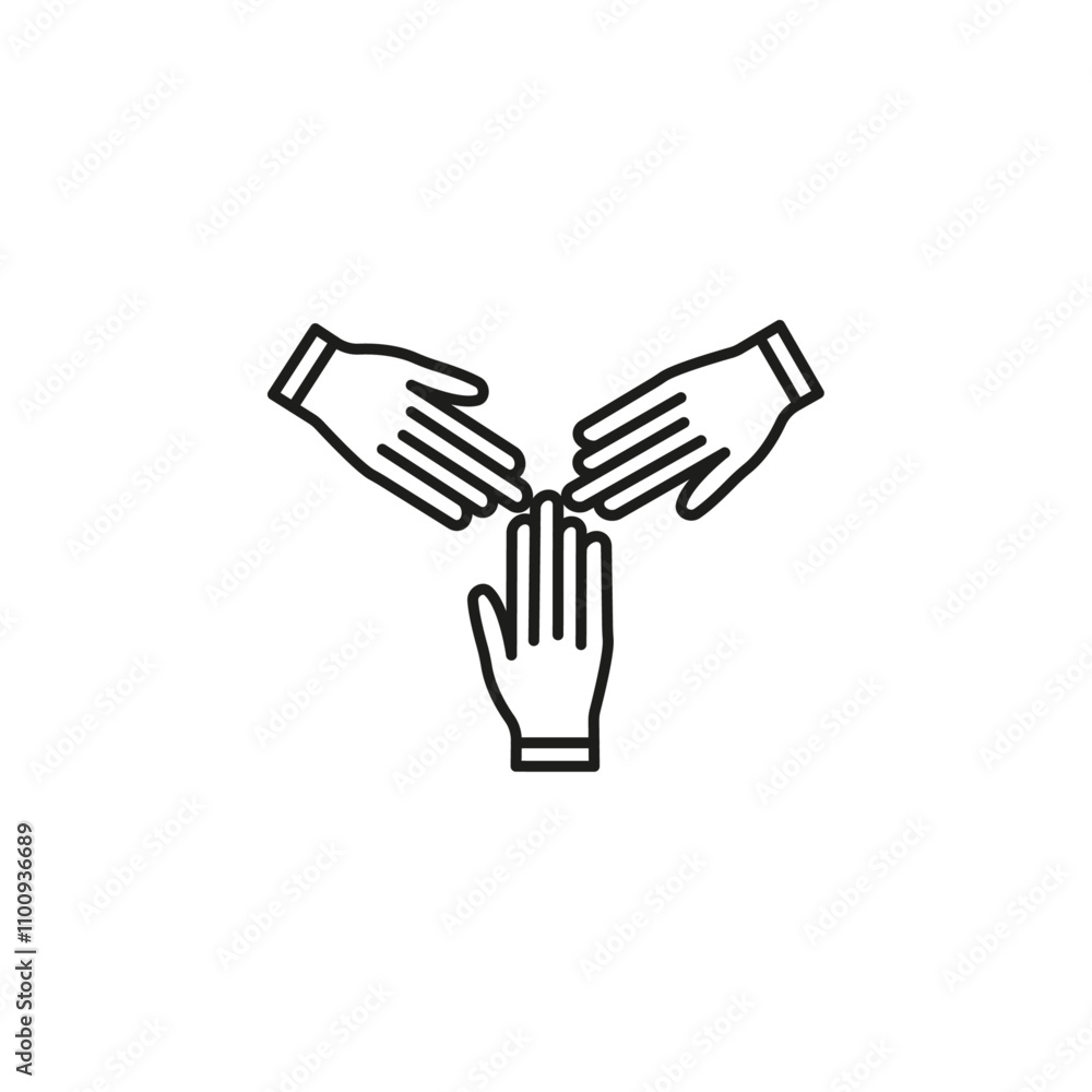 Obraz premium Collaborative icon Symbol mark in Outline style