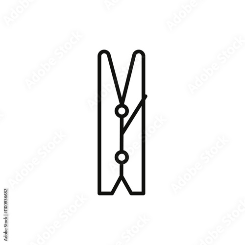 Clothespin icon Symbol mark in Outline style