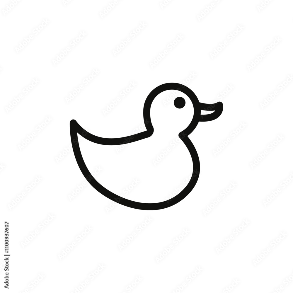 Fototapeta premium Duck toy icon Symbol mark in Outline style