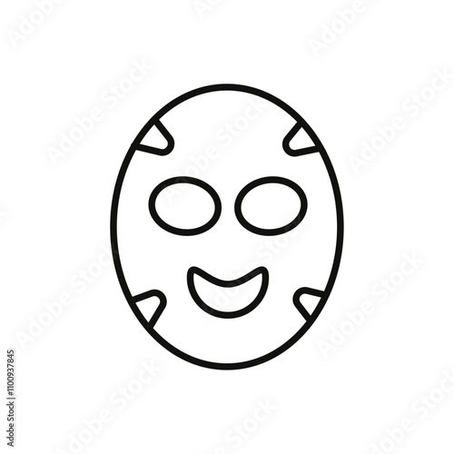 Face sheet mask icon Symbol mark in Outline style