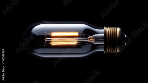 Wallpaper Mural Vintage Edison light bulb with warm glow illuminating a dark background, showcasing intricate filament design and modern aesthetic appeal, ideal for artistic and interior decor settings. Torontodigital.ca