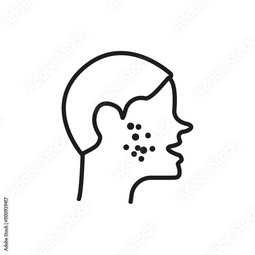 Man acne on face icon Symbol mark in Outline style