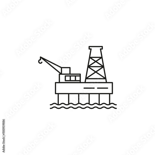 Oil platform icon Symbol mark in Outline style