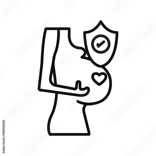 Pregnancy insurance icon Symbol mark in Outline style