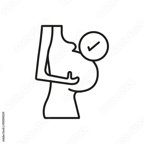 Suitable in pregnancy icon Symbol mark in Outline style