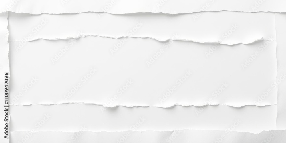 Naklejka premium A close-up of a white frame with a torn paper in the center, on a light background, ripped, texture