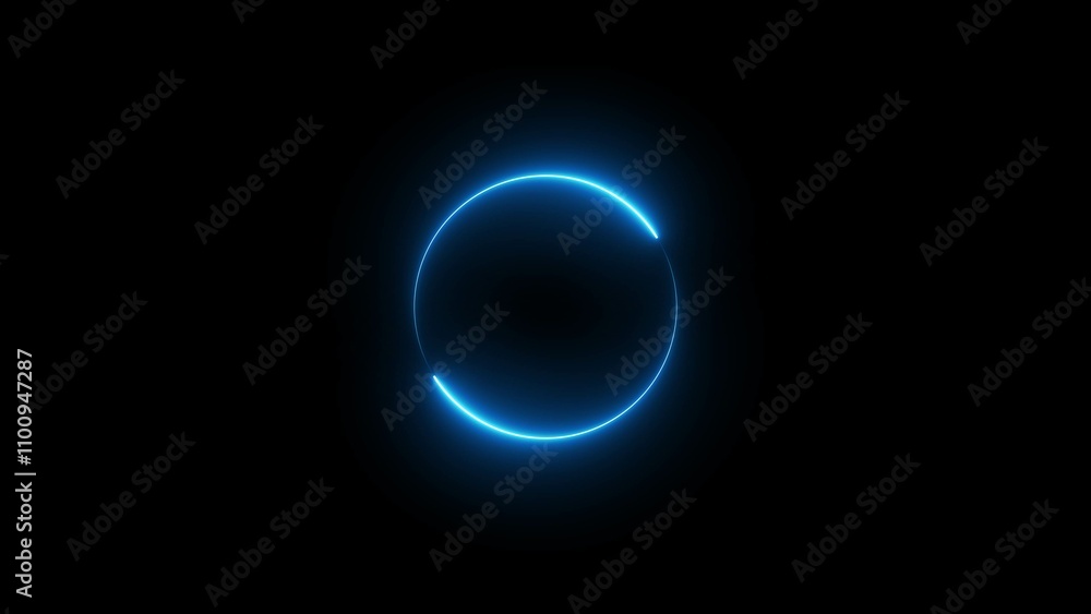 Obraz premium Neon light circle frame illustration.
