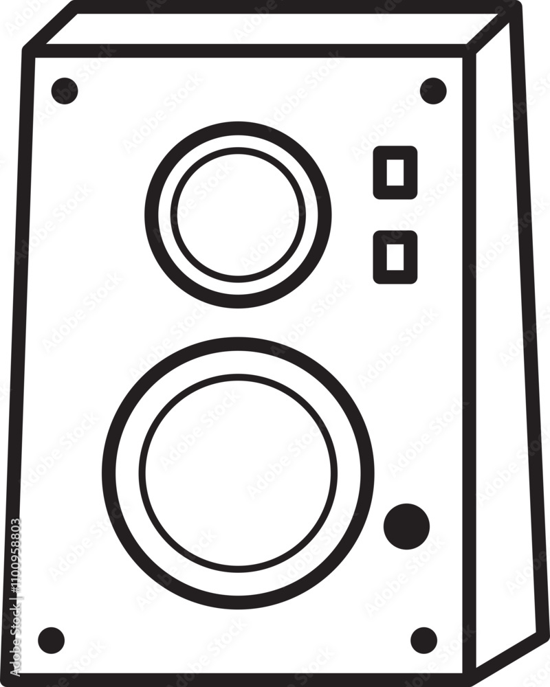 Speaker musical instrument line art style Speaker musical instrument line art style
