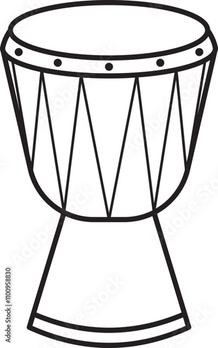 Gendang musical instrument line art style