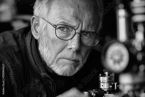 Tinkering Gaze: Monochrome Portrait