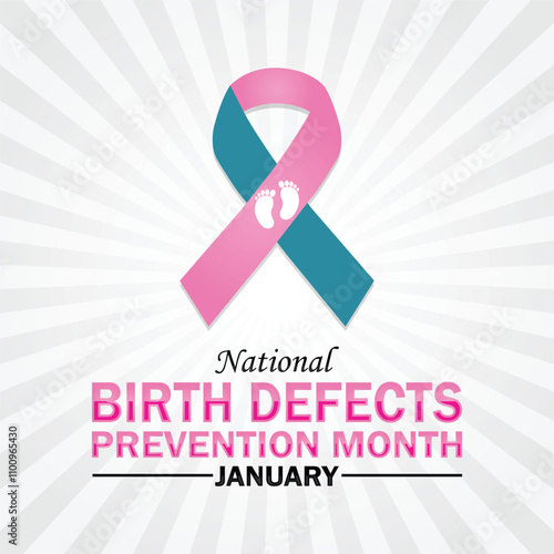 National Birth Defects Prevention Month. January. Holiday concept. Template for background, banner, card, poster with text inscription. Modern Vector illustration