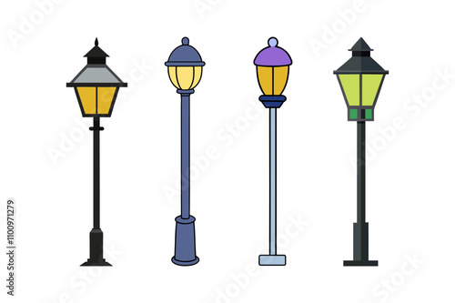 street lamp vector illustration