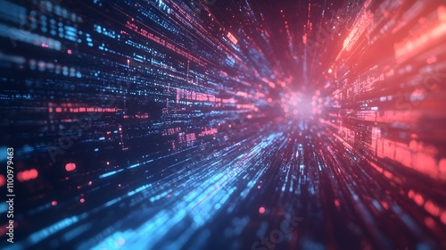 Wallpaper Mural Abstract Data Stream Red Blue Light Tunnel Torontodigital.ca