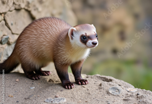 ferret (mustela putorius furo), isolé, nature, raton laveur, animal, mammifère, furet, faune photo