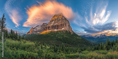 Drifting clouds Tall mountain Time-lapse of clouds mo