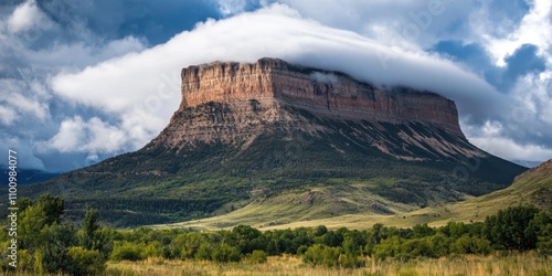 Drifting clouds Tall mountain Time-lapse of clouds mo