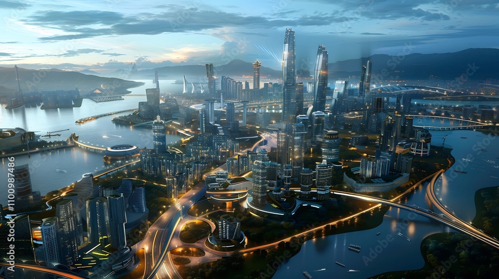 Fototapeta premium Largescale project management future cities