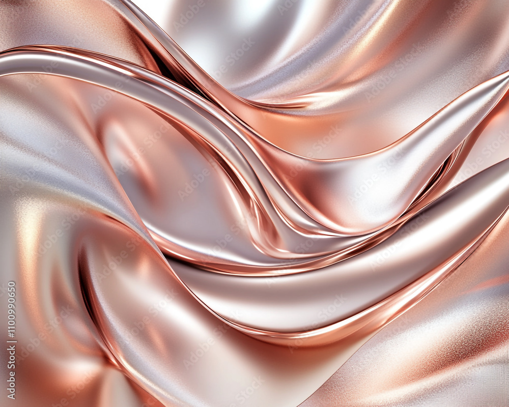 Fototapeta premium Contemporary rose gold metallic background with abstract designs and reflective qualities, creating a refined elegance
