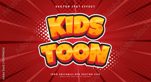 Kids Toon comic Style 3d editable text effect Template