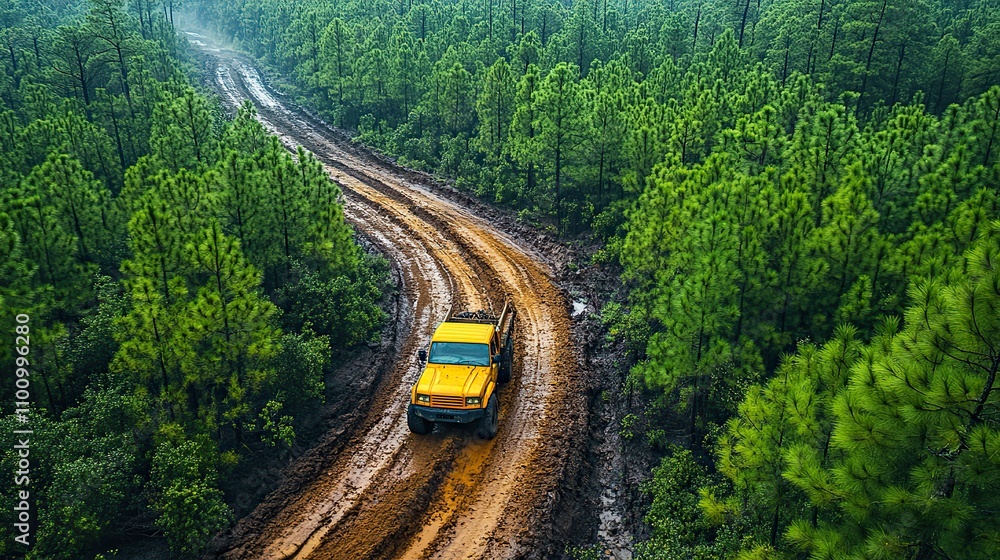 Fototapeta premium Exploitation of pine forests raises concerns about environmental degradation and sustainability.