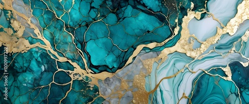 teal color marble design, Detailed Dark Teal Marble Effect Art