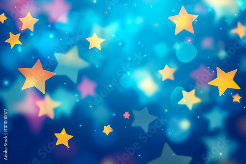 Wallpaper Mural Colorful of confetti on blue background. Brilliant colored sequins. Holiday greeting card. Happy holidays. Minimal, flat lay, copy space. Mockup. Torontodigital.ca