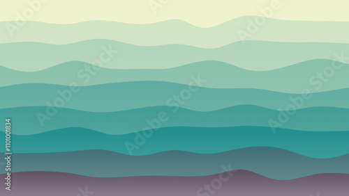 Ocean coloured wave patterned background with a flowing design