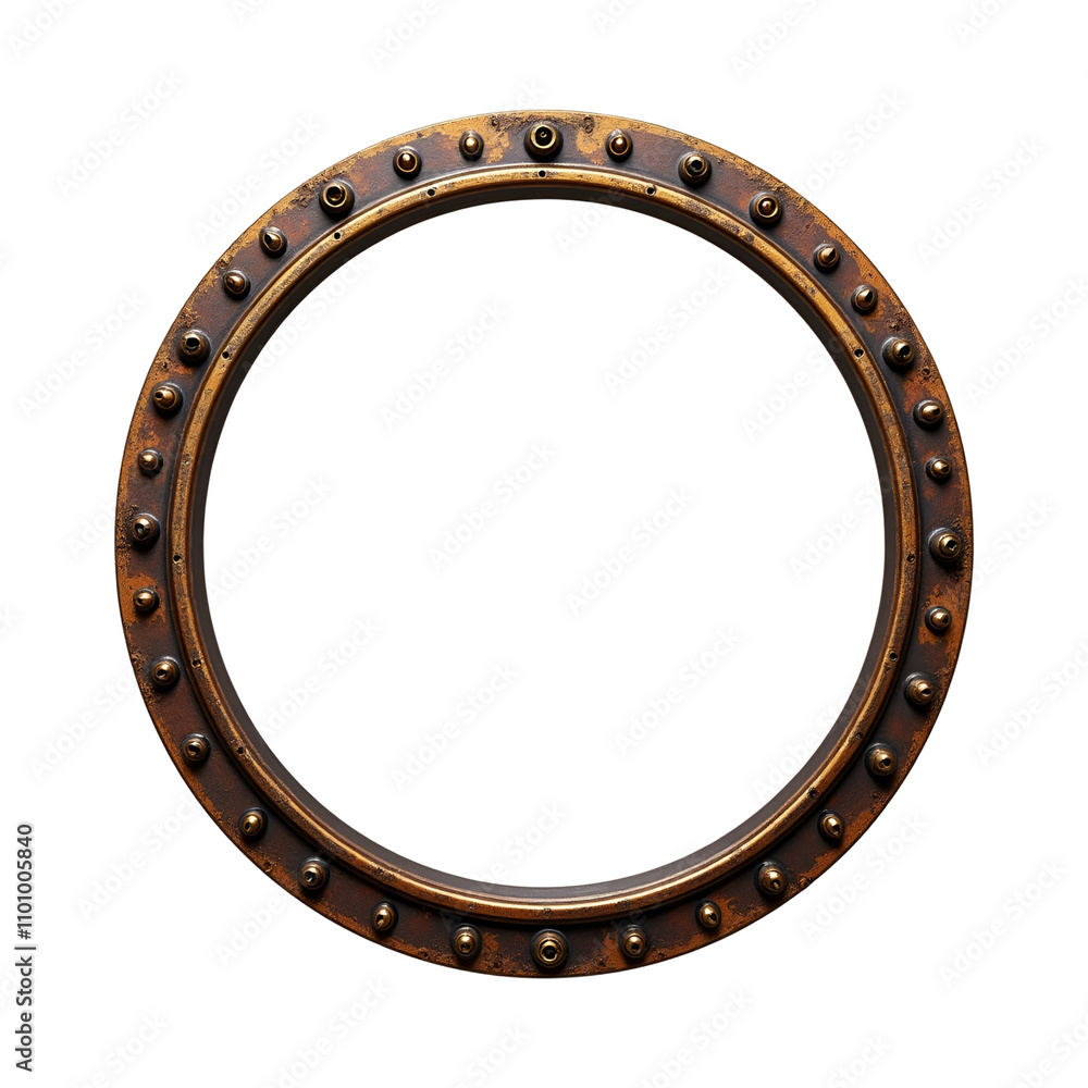 Obraz premium Steampunk border circle PNG transparent background