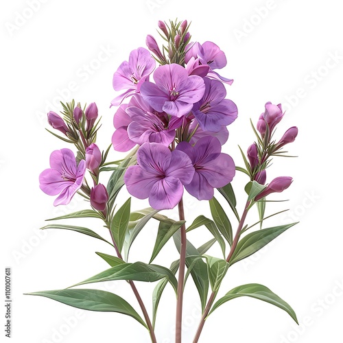 Rosebay willowherb Flower isolated on white background. photo