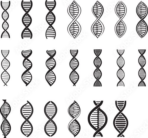 Set of DNA Helix logo