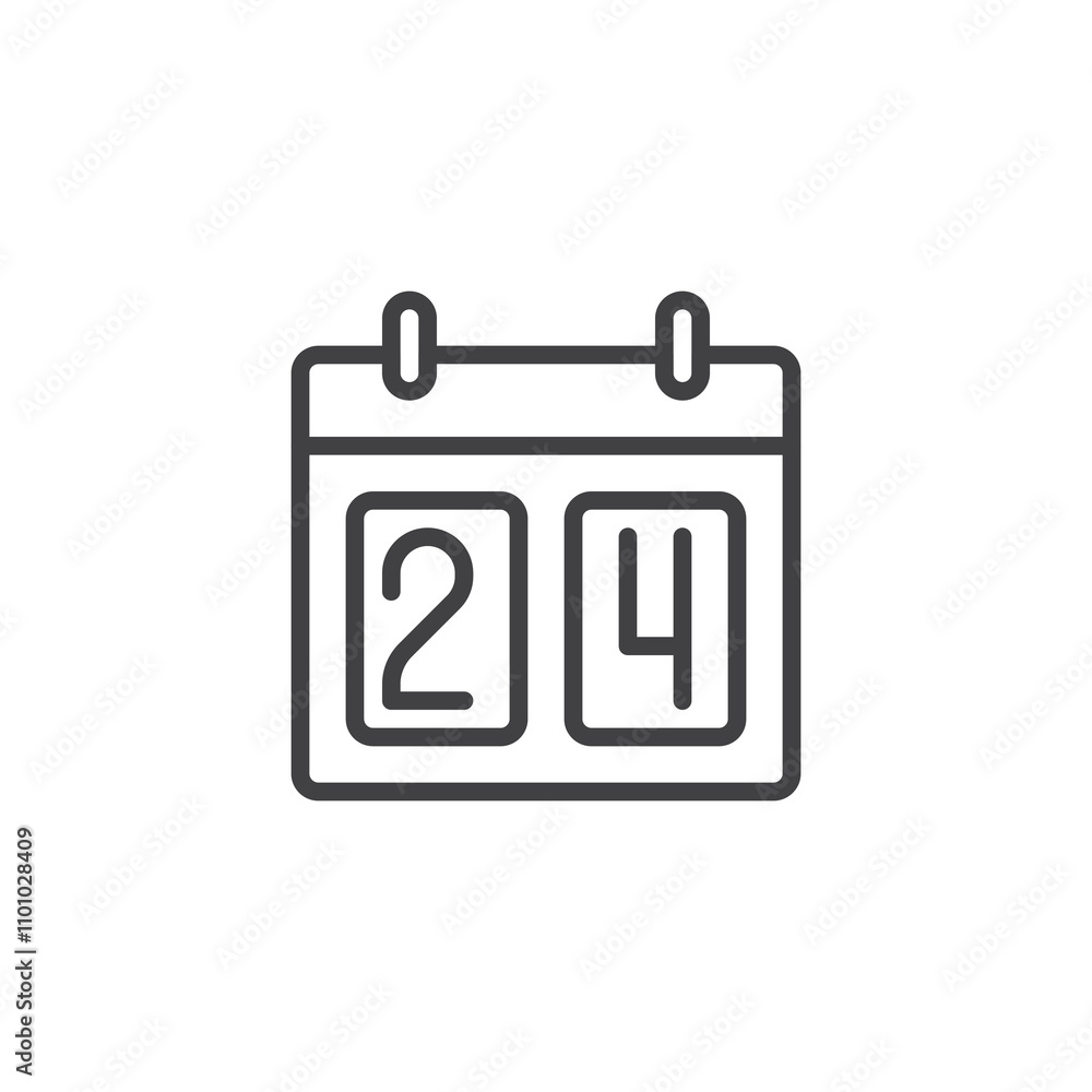 Christmas Countdown line icon Christmas Countdown line icon