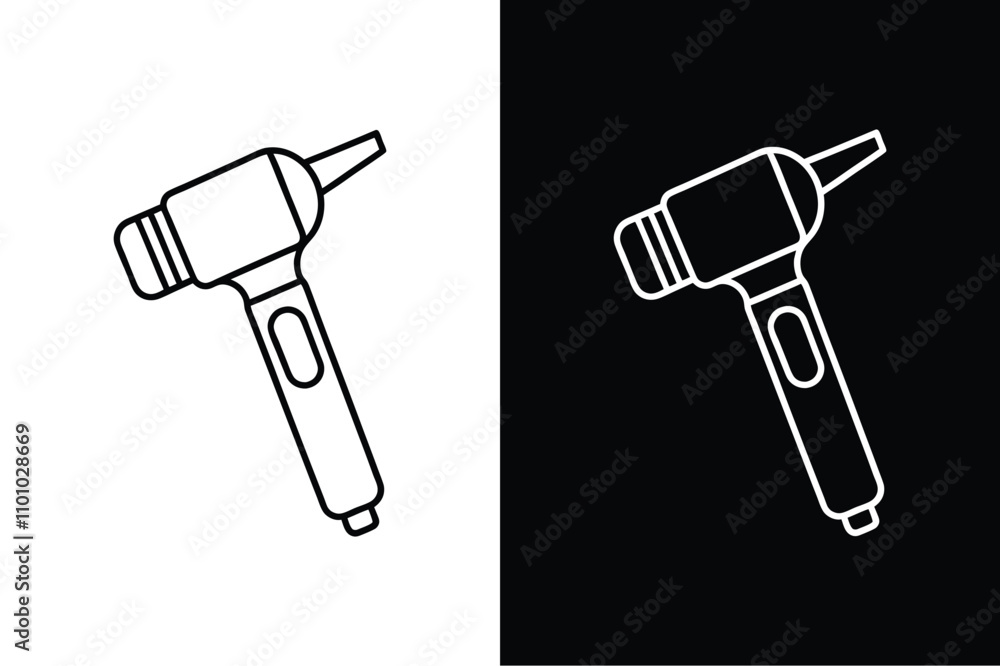 Flat Otoscope Symbol. Clean and Professional Linear Design Flat Otoscope Symbol. Clean and Professional Linear Design