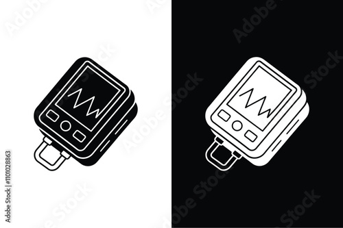 Medical Pulse Meter Vector. Flat Style Icon for Devices