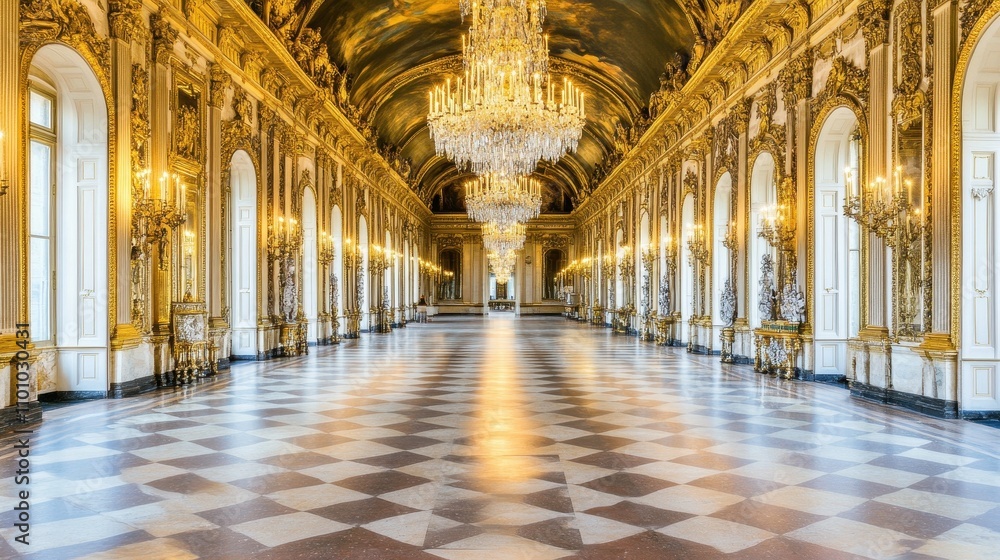 Obraz premium Magnificent Golden Hall of Mirrors in Royal Palace