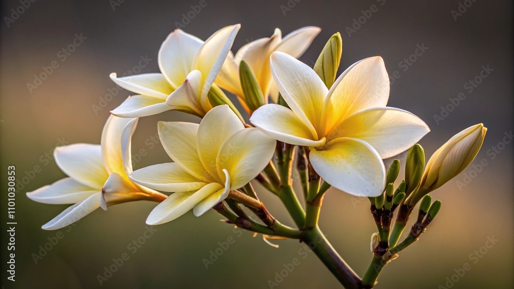 Fototapeta premium Close-up of blooming yucca flowers with yellow and white petals, desert, succulent, ornament
