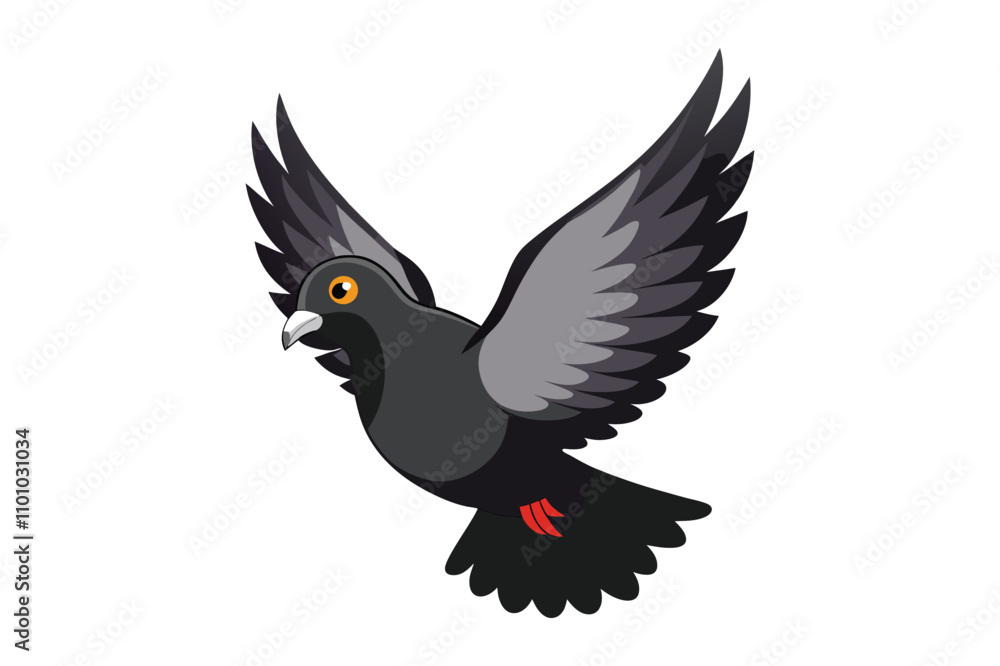 Fototapeta premium pigeon bird vector illustration on white background