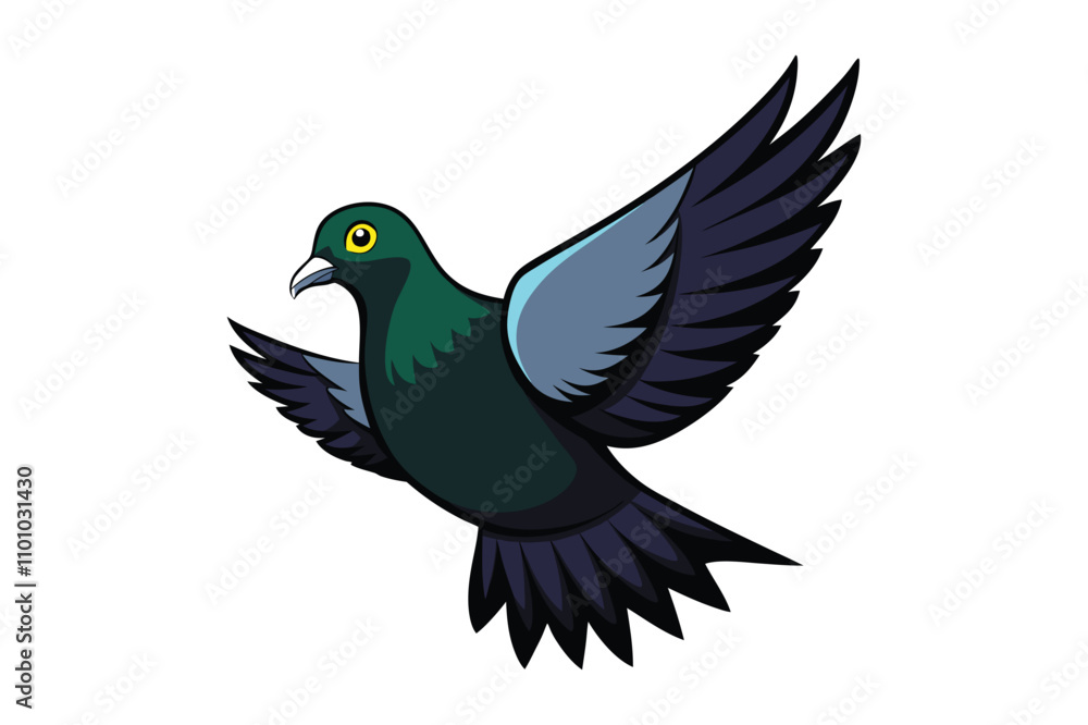 Fototapeta premium pigeon bird vector illustration on white background