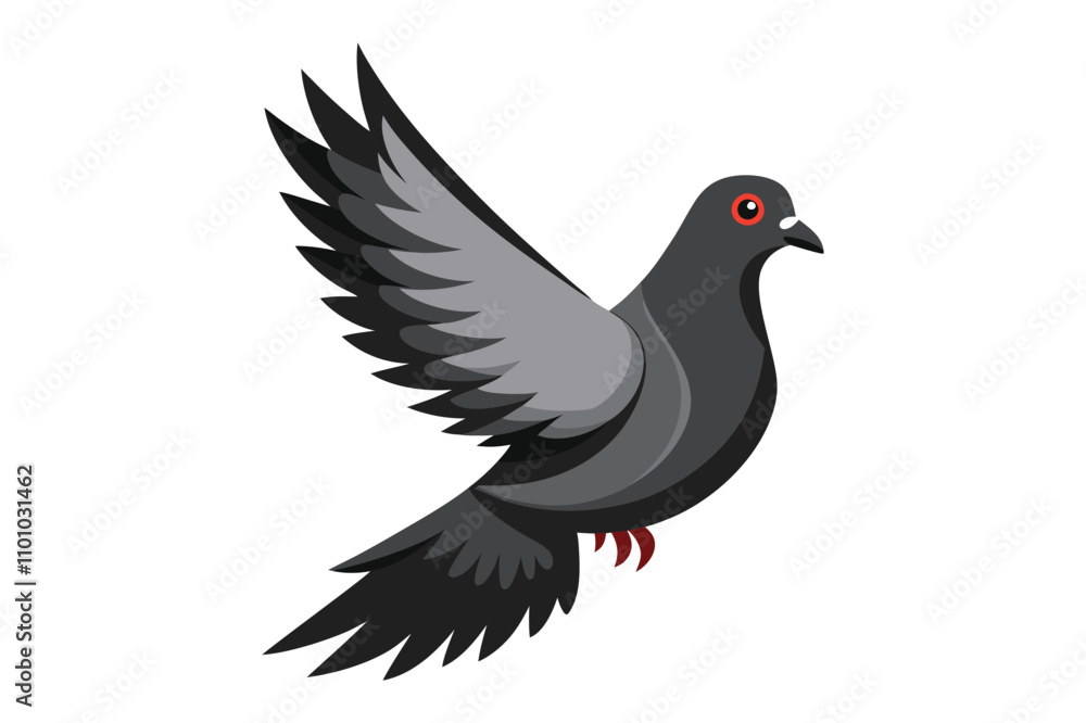 Obraz premium pigeon bird vector illustration on white background