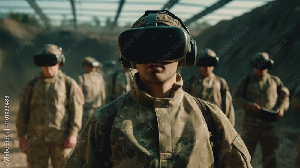 Fototapeta premium Virtual Reality Military Training: Immersive Simulation for Modern Warfare