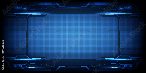Futuristic frame,screen,panels,border and windows for head up display or dashboard control and technology background.Future sci fi tech style design concepts.Vector illustrations.