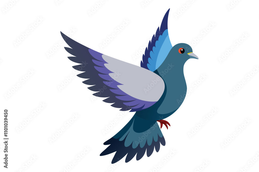 Fototapeta premium 3d vector Pigeon bird against white background