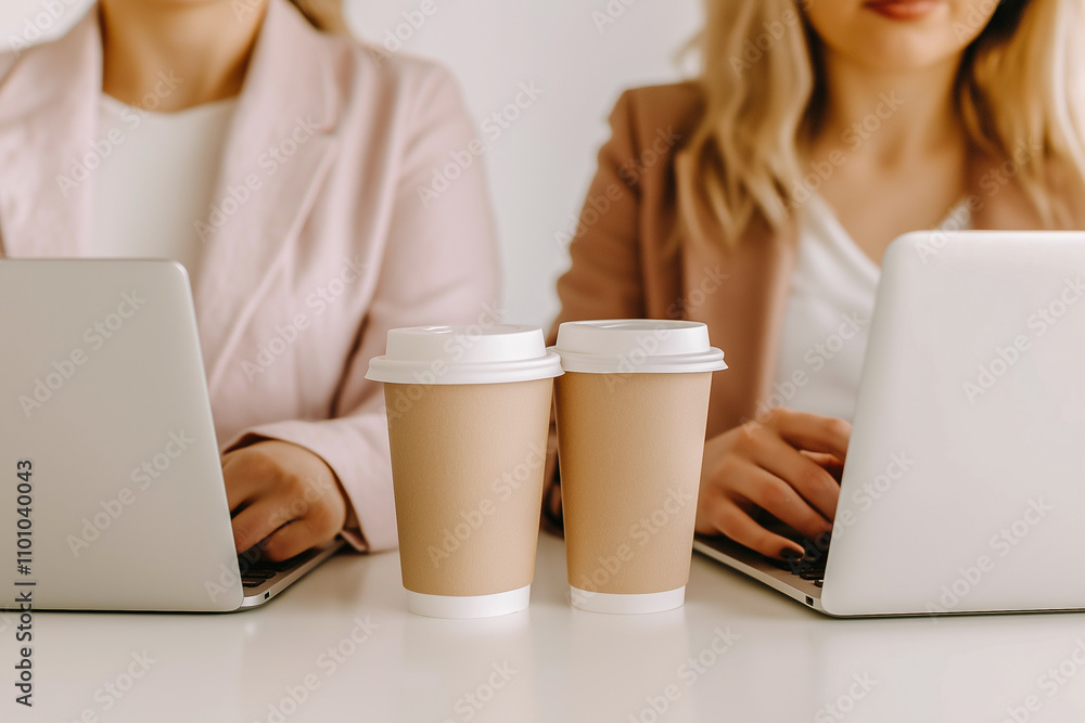 Working at a Business lady's laptop with a cup of coffee. Working at a Business lady's laptop with a cup of coffee.