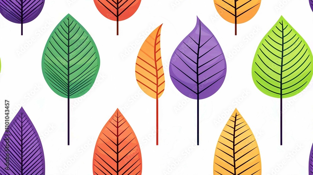 Obraz premium Autumn Leaf Collection Vector Illustration in Orange Yellow and Brown Foliage Design