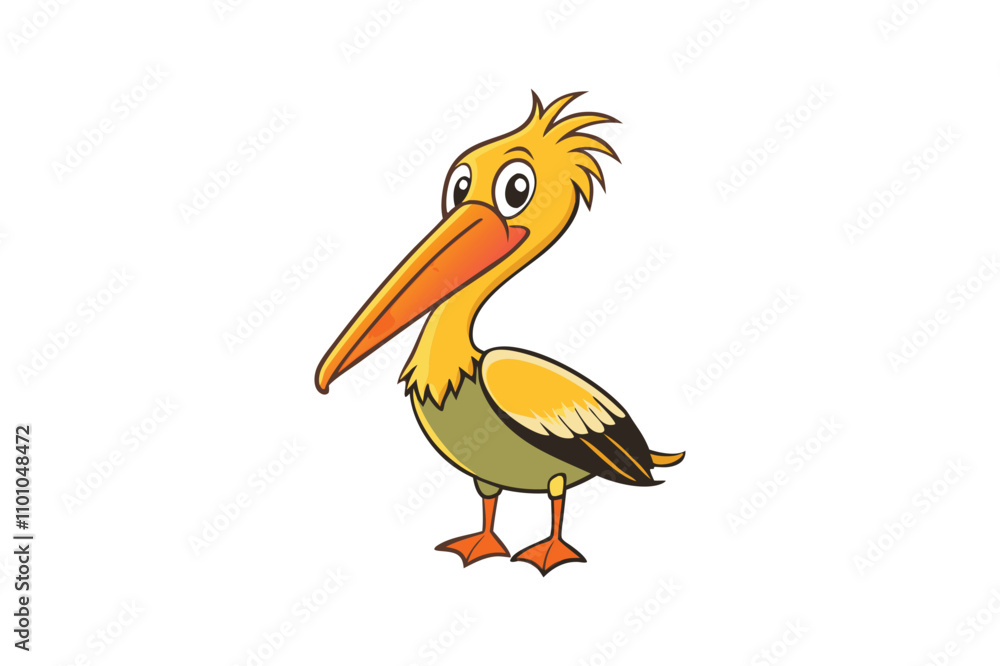 Fototapeta premium cute pelican vector illustration on white background