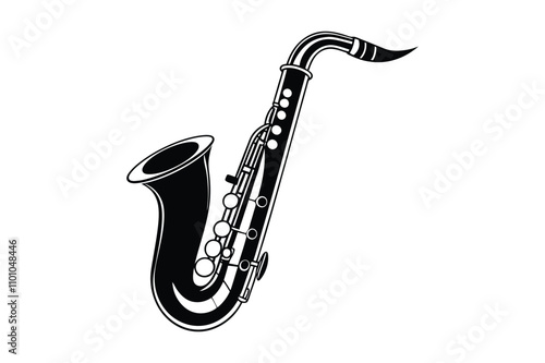 saxophone silhouette vector illustration