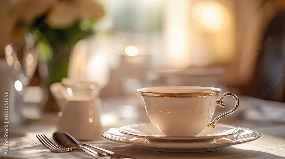 Elegant Teacup Saucer Set Table Setting Sunlit Elegant Teacup Saucer Set Table Setting Sunlit