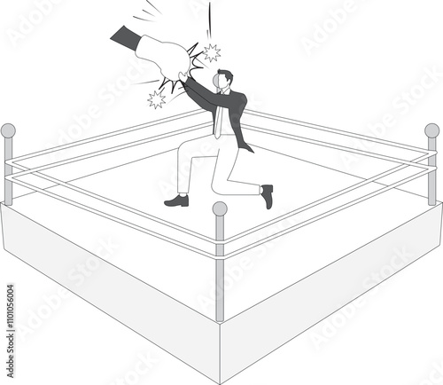 Businessman Block Jabs & Straight Punches Big Boxing Glove