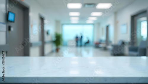  Marble-table-top-with-blur-hospital-clinic